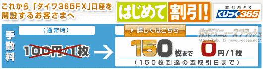 大和証券 ダイワ365FX くりっく365 手数料無料 キャンペーン