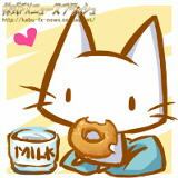 ドーナツ ミルク 猫