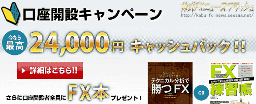 FXプライム キャンペーン キャッシュバック 24000円