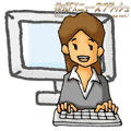 女性 OL PC パソコン